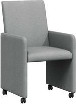 vidaXL Valgomojo kėdės su ratukais 2 vnt. šviesiai pilka 57 x 66 x 94 cm Audinys Valgomasis Šiuolaikinės ergonominės kėdės Virtuvės kėdės su ratukais Elegantiškos šeimai Funkcionalios patogios sėdynės