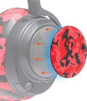 WC šoninės plokštelės "Arctis Nova" ausinėms iš "Wicked Cushions" | Tinka "Arctis Nova Pro Wireless/Pro Wired/Nova Elite/Nova 7 / 7X / 7P" | Red Camo