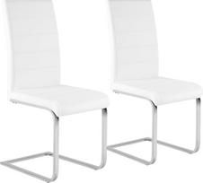 WOLTU BH378ws-2 Valgomojo kėdės, 2 kėdės, supamoji kėdė, konsolinė kėdė, virtuvės kėdė, minkšta kėdė, su aukštu atlošu, dirbtinė oda, skirta valgomajam stalui, virtuvei, svetainei, biurui, balta