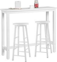 Woltu BT17+BH130-2 1x baro stalas ir 2x baro kėdės, Bistro stalas, aukštas stalas, valgomojo stalas, valgomojo komplektas, metalinis rėmas, MDF, 120 x 40 x 100 cm (plotis x gylis x aukštis)