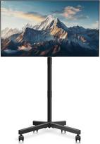 XINLEI televizoriaus stovas su ratukais, skirtas 23-60 colių plazminiams/LCD/LED plokščiaekraniams televizoriams su išlenktais skydeliais iki 35 kg, reguliuojamo aukščio televizoriaus vežimėlis su ratukais, maks. VESA400 x 400