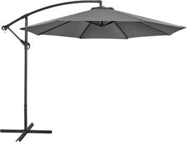 Yaheetech Cantilever Parasol Skersmuo 300 cm pakreipiamas aštuonkampio formos skėtis su alkūne Nemokama rankos skėtis UV apsauga 50+ Sodo skėtis terasai / balkonui / sodui / paplūdimiui Pilka