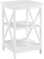 Yaheetech Naktinis staliukas Sofos staliukai 3 pakopų staliukas su X formos stalo kojelėmis Telefono staliukas su 2 laikymo skyriais namams / biurui / miegamajam 40 x 40 x 61 cm, baltas
