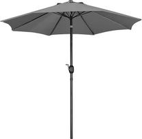 Yaheetech Parasol 270 cm Patio skėtis Sodo skėtis Lenkiamas balkono skėtis Kranklio skėtis su alkūniniu įtaisu Apsauga nuo saulės UPF 50+, pilka