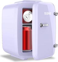 YASHE mini šaldytuvas, 4 litrų talpos mini šaldytuvai kosmetikai, gėrimams, 220 V kintamosios srovės/12 V nuolatinės srovės termoelektrinis vėsinimas ir šildymas, mažas šaldytuvas miegamajam, biurui, bendrabučiui, automobiliui (violetinės spalvos)