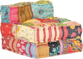 YuMeng Modulinis Pouffe, Grindų sofa, Patchwork kėdė, Mini sofa, sofa, kušetė, miegamojo kėdė, Patchwork audinys