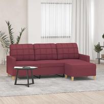 ZEYUAN 3201007 3-vietė sofa su taburete, vyno raudona, 180 cm audinys, Sofos ir kušetės, Sofa svetainė, Sofa paauglių kambariui, Sofa poilsiui, Sofa miegamajam, Minkšta sofa