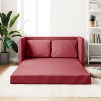 ZEYUAN Grindų sofa su miego funkcija, vyno raudona, 112 x 174 x 55 cm, dirbtinė oda, poilsio sofa, sofos ir sofos, poilsio sofa, sofa svetainei - 353977