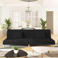 ZEYUAN Sofa-lova 2 sėdimų vietų su 2 pagalvėlėmis, juodas audinys, poilsio sofa, sofos ir kušetės, poilsio sofa, sofa svetainei, 375889