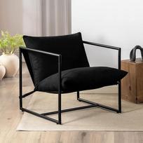 ZINUS "Aidan Sling Accent Chair" kėdė su metaliniu rėmu ir smulkintų putų paminkštinimu - juoda