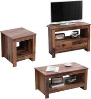 ZXLIHS ? 3-teiliges Set aus Holzmöbeln für das Wohnzimmer (Lampentisch, Couchtisch und Eck-TV-Einheit), Sofagarnitur, Aufbewahrungseinheit und Schrank für das Wohnzimmer