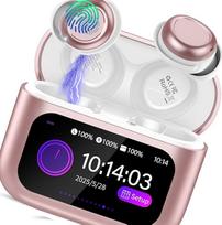 ZYHKON "Bluetooth" ausinės su "HiFi" garsu, 5 ekvalaizerio režimais ir triukšmo slopinimu, belaidės ausinės miegantiems šonu, rožinio aukso spalvos