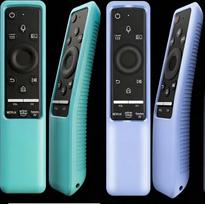 [2 pakuotės] Suderinamas su "Samsung Smart TV" nuotolinio valdymo pulteliu BN59 serijos, lengvas silikoninis apsauginis dėklas, atsparus smūgiams, neslystantis, šviesiai mėlynos ir ryškiai mėlynos spalvos