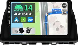 [4GB + 64GB] "Android 14" automobilinis radijas "Mazda CX-5" 2012-2017-[Integruotas "CarPlay"/"Android Car"/DSP/GPS]-10.1 colių IPS jutiklinis ekranas CAM+MIC-DAB/Mirror Link/Bluetooth 5.0/AHD/360 kamera