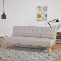 [en.casa] Pukkila sofa lova 3-vietė sofa su miego funkcija Sofa lova Minkšta sofa 180 x 86 x 81 cm Svetainės sofa Išskleidžiama sofa lova su mediniu rėmu Miegamojo lova Kušetė Svečių lova Išskleidžiama sofa lova Šviesiai pilka