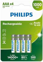 PHILIPS įkraunamų baterijų AAA NiMH 1000mAh rinkinys, 4 vnt.