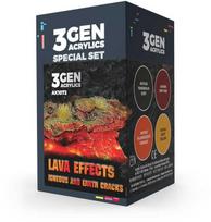 AK Interactive Wargame Lava efektų akrilinių dažų rinkinys 3Gen