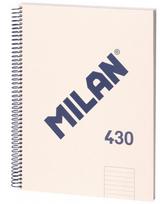 Sąsiuvinis su spirale ir kietu viršeliu MILAN 430, A4, 80 lapų, linijomis, smėlio spalvos