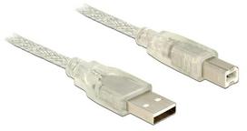 Laidas Delock USB 2.0 A male, USB 2.0 B male, 5 m, pilka sp.