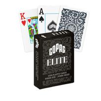 Kosmetinis defektas 1546 Elite Poker size - Jumbo index žaidimo kortos (juodos) Copag