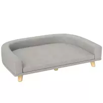 Sofa šunims, paaukštinto dizaino guolis šunims, pilka, 98 x 67 x 25 cm