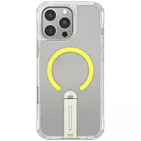 Skinarma Helix Case for iPhone 16 Pro with Magnetic Charging and 360 Rotating Stand, Transparent