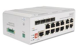 Digitus  8 port Gigabit Ethernet network PoE switch, industrial, L2 managed, 4 SFP uplink | 445255  | 4016032489238