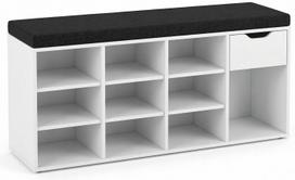 Batų lentyna Boximo Kado, balta sp./juoda sp., 30 cm x 104 cm x 50 cm