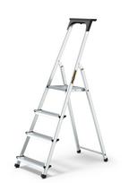 Buitinės kopėčios HOME DRABEST ALD4 vienpusės su lentyna, 4  pakopų, juoda