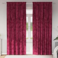 Aksominio tipo užuolaidos 2 pcs Vyno raudona 260 x 140 cm