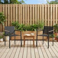 Sodo kėdės 2 pcs Juoda ir Antracitas 53,5 x 59 x 77 cm