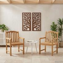 Rankomis raižyta rožių kėdė 2 pcs Natūrali 58 x 60 x 90 cm