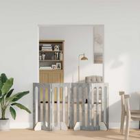 Sulankstomas šunų tvora 4 pcs Betono Pilka 201 x 38 x 90 cm
