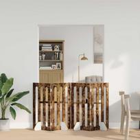 Sulankstomas šunų tvora 4 pcs Rūkytas Ąžuolas 201 x 38 x 90 cm