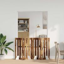 Sulankstomas šunų tvora 4 pcs Ąžuolo mediena 201 x 38 x 90 cm
