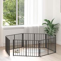 Šunų vartai 6 pcs Juodas 100 x 60 cm Cinkuota plienas