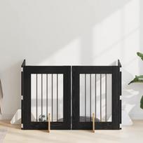 Šunų vartai su stovais 4 pcs Juodojo ąžuolo 60 x 80 cm