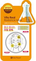 Lakštinė veido kaukė SKIN PLANET Vita Real Radience, švytėjimo suteikianti, 26 g