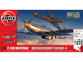 Airfix - P-51D Mustang vs Messerschmitt Bf109F-4 Dogfight Double dovanų komplektas, 1/72, A50193