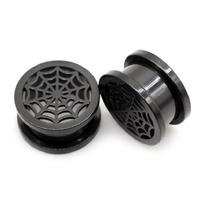 Auskarai tuneliai Net Black, 2vnt; 6mm, 8mm, 10mm, 12mm, 14mm, 16mm