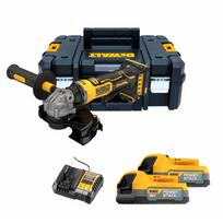 DCG404E2T DeWALT 18V kompaktiškas kampinis šlifuoklis 125 mm (2x1.7 Ah)