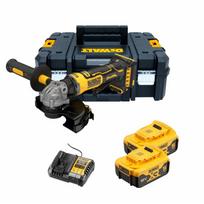DCG404P2T DeWALT 18V kompaktiškas kampinis šlifuoklis 125 mm (2x5.0 Ah)