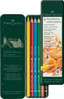 Faber-Castell „Polychromos“ 6 spalvų pieštukai metalinėje dėžutėje