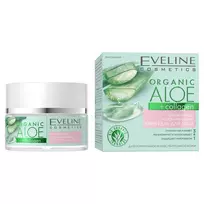 EVELINE_Organic Aloe + Collagen drėkinantis ir raminantis kremas-gelis, tinkantis visų tipų odai, dienai ir nakčiai, 50 ml