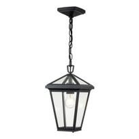Lauko pakabinamas šviestuvas Quintiesse Alford, 60W, E27, IP44, juoda sp., 20.3 cm x 45.9 cm