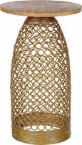 Kavos staliukas Beliani Waihi, ruda sp./aukso sp., 30 cm x 30 cm x 52 cm