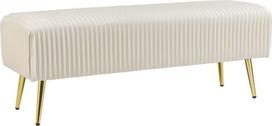 Prieškambario suoliukas Beliani Paterson, kreminė sp., 118 cm x 40 cm x 42 cm