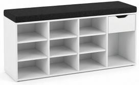 Batų lentyna Boximo Kado, balta sp./juoda sp., 30 cm x 104 cm x 50 cm