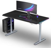 Biurko Ultradesk Biurko dla gracza QUEST, 140x70cm, 72-120cm, szary-czarny | UD-QST-FRGY/DTBB | 8590274026193