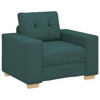 vidaXL Sofa 3 pcs Tamsiai žalia 221 x 80 x 80 cm Lino mišinio audinys